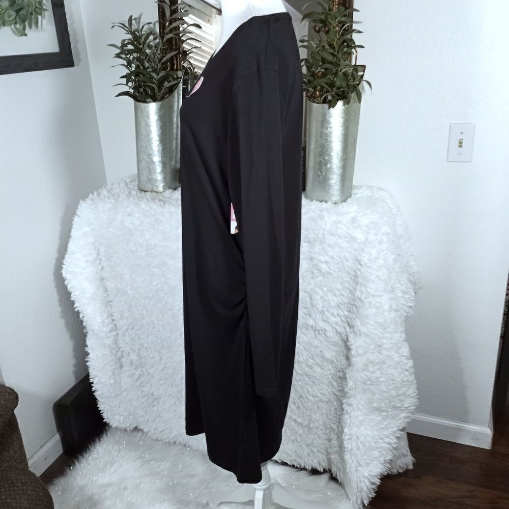 GREAT EXPECTATIONS BLACK LONG SLEEVE T-SHIRT MATERNITY DRESS SZ.XL NWT - Picture 5 of 10